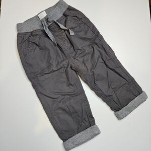 Hanna Andersson Lined Jogger Pants Cuffed Hem, Size 80 (18-24m), gray